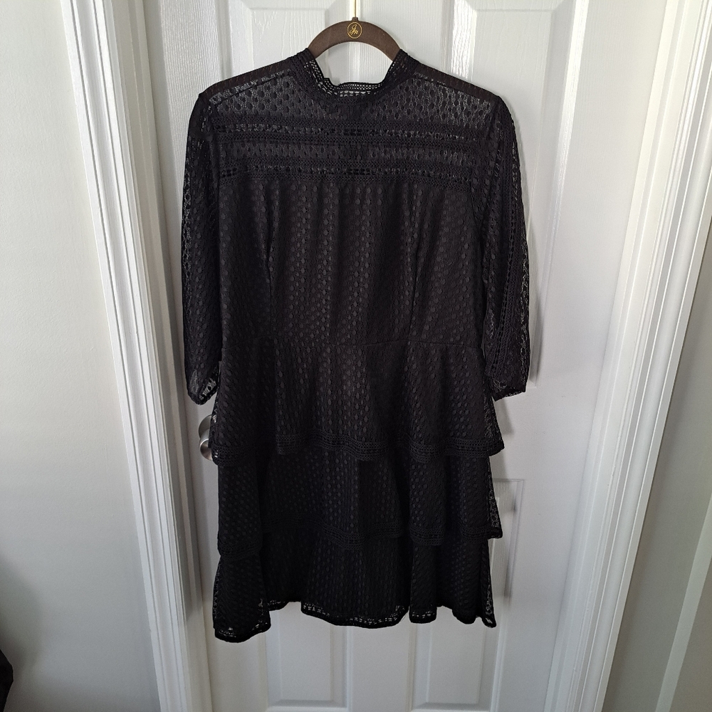 Boohoo US 18 black lace dress